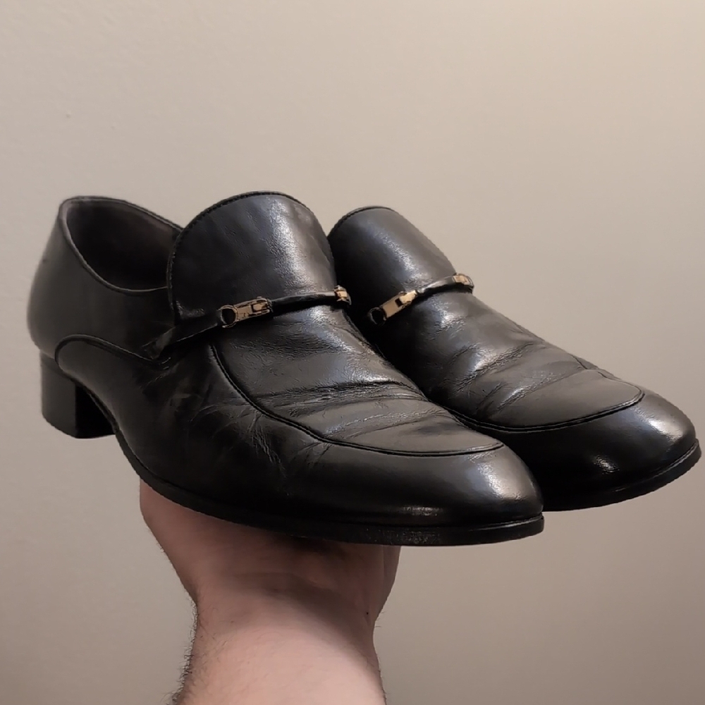 Bally Black Leather Loafers with Horsebit Details
